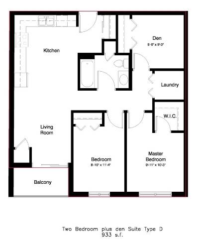 1178 jefferson - 2 Bedroom+Den Type D Apartments